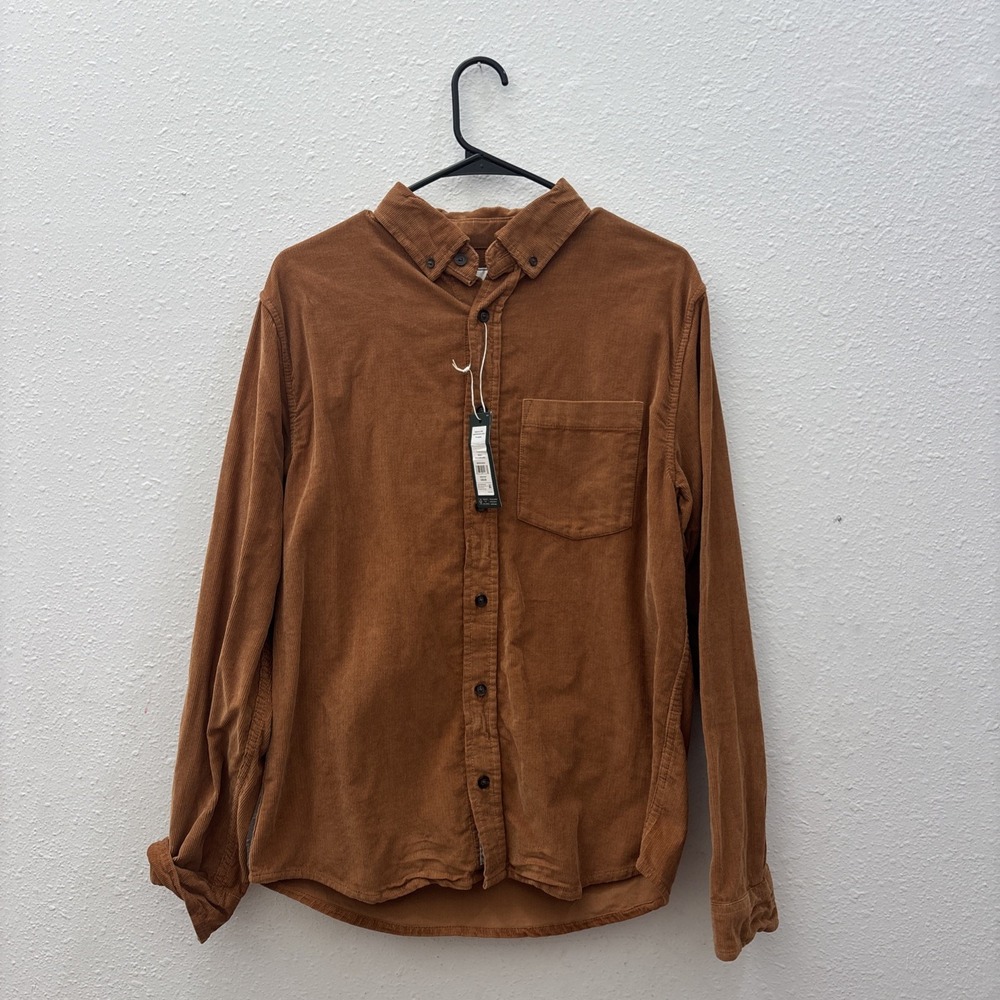 Alpine Design Men's Cord Shirt, Small, Brown Khaki